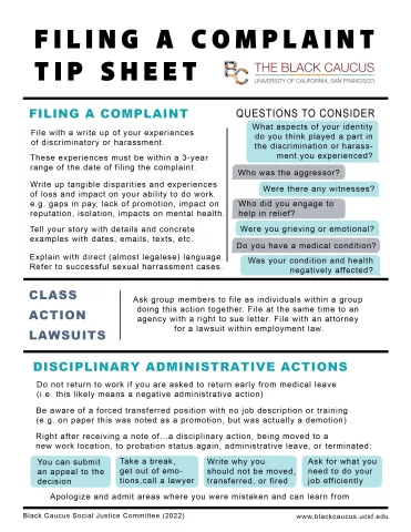 Filing a Complaint Tip Sheet