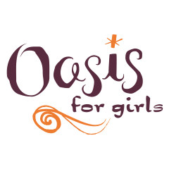 The Oasis for Girls Logo - brown text with orange highlights